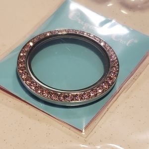 Authentic Origami Owl L Silver Face w/Rose Crystal